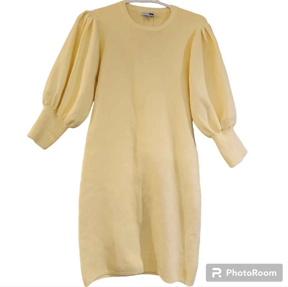 Fashion Nova glow up sweater mini dress yellow XL NWT